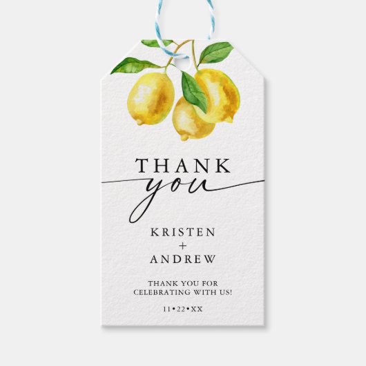 レモンウォーター結婚カラーありがとう ギフトタグ (正面)