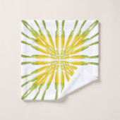 レモンウォーター絵画カラーのパターン バスタオルセット (ウォッシュタオル)