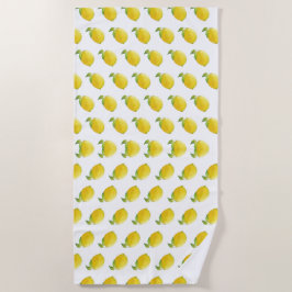 レモンウォーター絵画カラーのパターン ビーチタオル