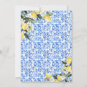 レモンウォー地中海のター結婚ブルー 招待状 (裏面)