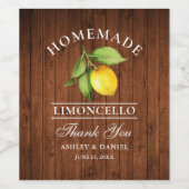 レモンウッドリモンチェロ感謝していボトルラベル ワインラベル (シングルラベル)