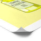 レモンエッセンシャル油ボトルスケッチ ポスター (角)