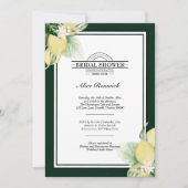 レモンエメ縁どラルドグリーンブライダルシャワー 招待状 (正面)