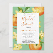 レモンオイタリアンレンジフローラスクリプトブライダルシャワー 招待状 (正面)