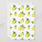 レモンオベビー柑橘系ベビーシャワーパーソナライズされた 招待状 (裏面)