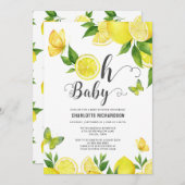 レモンオベビー柑橘系ベビーシャワーパーソナライズされた 招待状 (正面/裏面)