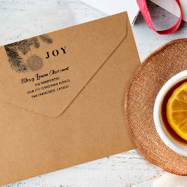 レモンオレンジモダン色メリークリスマスジョイ セルフインキングスタンプ