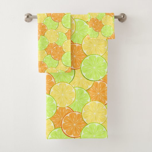 レモンオレンジライムの果物 バスタオルセット (インサイチュ)