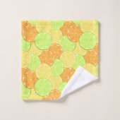 レモンオレンジライムの果物 バスタオルセット (ウォッシュタオル)