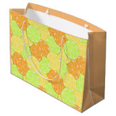 レモンオレンジライムフルーツパーソナライズされたの実 ラージペーパーバッグ (裏面アングル)