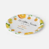 レモンオレンジ柑橘系植物性ベビーシャワー ペーパープレート (アングル)
