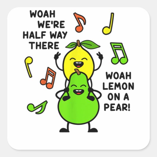 レモンオンアパーナシおもしろいグルメミーム スクエアシール (正面)