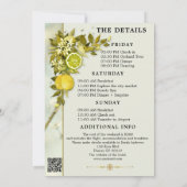 レモンオーチャードウォーターカラーバチェロレッテ週末 招待状 (裏面)