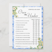 レモンオーバーまたは下ブライダルシャワーゲームカード 案内状 (正面)