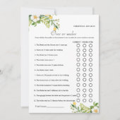 レモンオーバーまたは下ブライダルシャワーゲームカード 案内状 (正面)