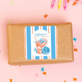 レモンカクテル ブルー オレンジ サマー 誕生日パーティー スクエアシール