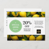 レモンカスタムクーポン割引 ポストカード (正面/裏面)