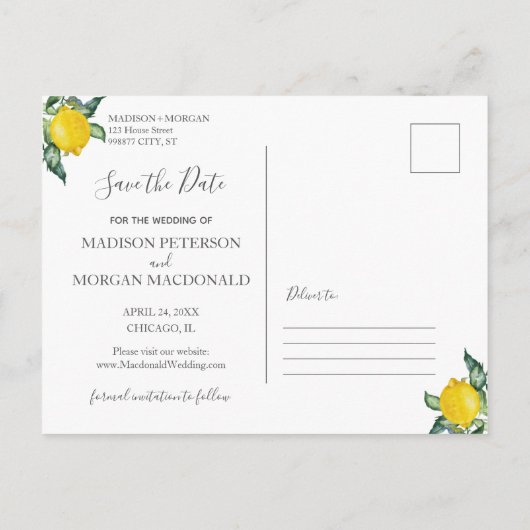 レモンカスタムズの写真が日付を救う 案内ポストカード (裏面)