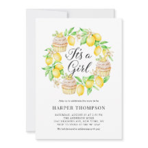 レモンカップケーキリース女の子ベビーシャワー