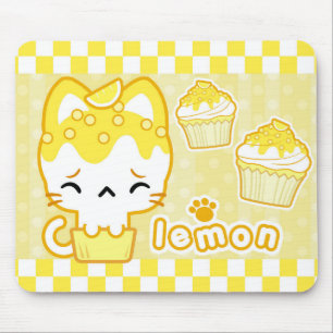 レモンカップケーキ子猫マウスパッド マウスパッド