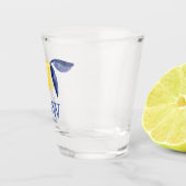 レモンカップルイニシャルモノグラム日付 ショットグラス (右)