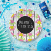 レモンカラフルとハートスライス誕生日 ペーパープレート (パーティー)