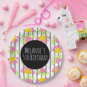 レモンカラフルとハートスライス誕生日 ペーパープレート (パーティー)