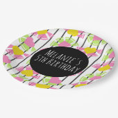 レモンカラフルとハートスライス誕生日 ペーパープレート (アングル)