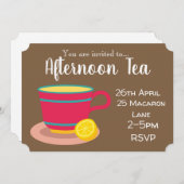 レモンカラフル茶アフタヌティーパーティー 招待状 (正面/裏面)