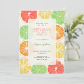 レモンカラフル誕生日 招待状 (スタンド正面)