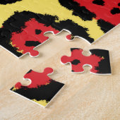 レモンカードの血のオレンジ色のジャガーパターン ジグソーパズル (側面)