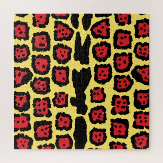 レモンカードの血のオレンジ色のジャガーパターン ジグソーパズル (縦)