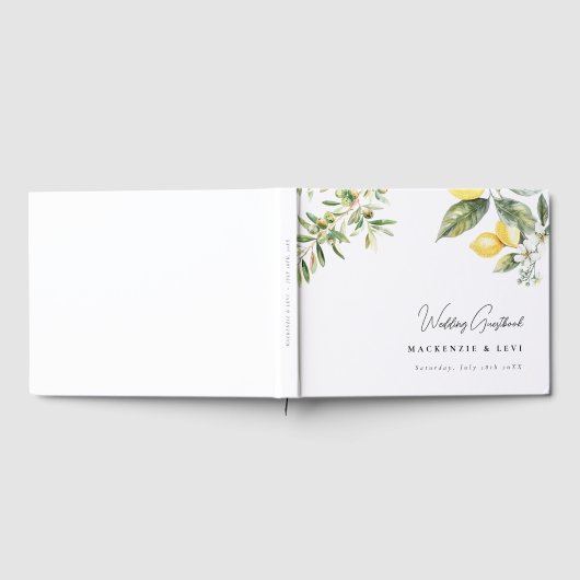 レモンガーデンエレガントウォーター結婚カラーズゲストブック ゲストブック (全面)