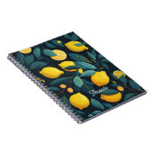 レモンガーデンパターン。黄色い熱帯柑橘類の果実 ノートブック (右側)