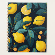 レモンガーデンパターン。黄色い熱帯柑橘類の果実