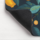 レモンガーデンパターン。黄色い熱帯柑橘類の果実 マウスパッド (コーナー)