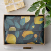 レモンガーデンパターン。黄色い熱帯柑橘類の果実 薄葉紙 (ギフト)