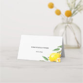 レモンガーデンフローラ結婚シックのテーブル プレイスカード (裏面)