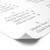 レモンガーデンモダンアルファベットのシーティングチャート ポスター (角)