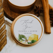 レモンガーデンモダンサンキューフェイスステッカー ラウンドシール