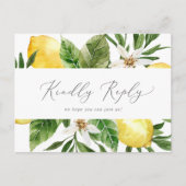 レモンガーデンモダンソングRSVPポストカード インビテーションポストカード (正面)