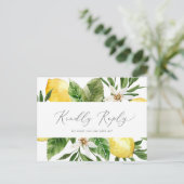 レモンガーデンモダンソングRSVPポストカード インビテーションポストカード (スタンド正面)