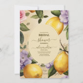 レモンガーデンモダンブライダルシャワー 招待状 (正面)