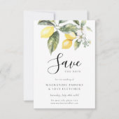 レモンガーデン地中海のウォーター結婚カラー セーブザデート (正面)