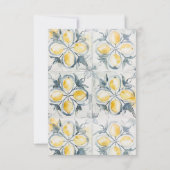 レモンガーデン地中海のウォーター結婚カラー セーブザデート (裏面)