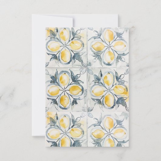 レモンガーデン地中海のウォーター結婚カラー セーブザデート (裏面)