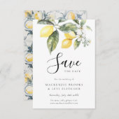 レモンガーデン地中海のウォーター結婚カラー セーブザデート (正面/裏面)