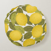 レモンガーデン：ヴィンテージ無端壁紙 ラウンドクッション (裏面)