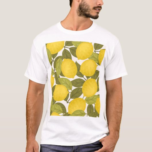 レモンガーデン:ヴィンテージ無端壁紙 Tシャツ (正面)