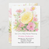 レモンガールベビーシャワー 招待状 (正面/裏面)